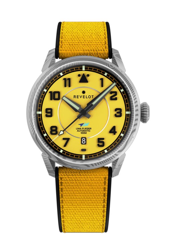 LIMA Flieger Yellow Luminova Damascus Steel - Image 4