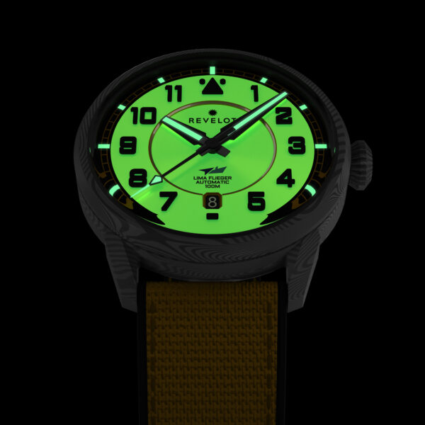 LIMA Flieger Yellow Luminova Damascus Steel - Image 2