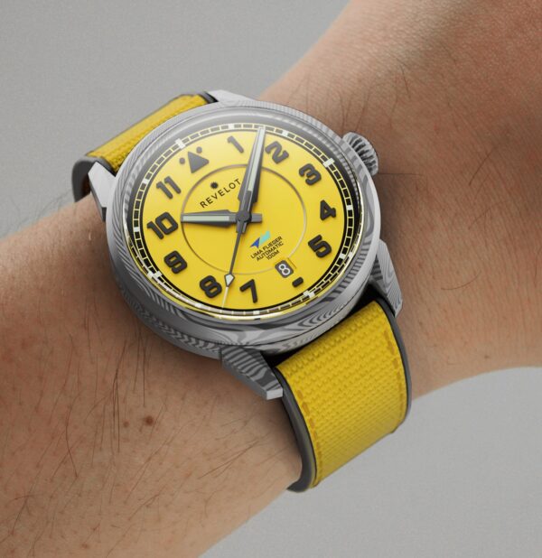 LIMA Flieger Yellow Luminova Damascus Steel - Image 5