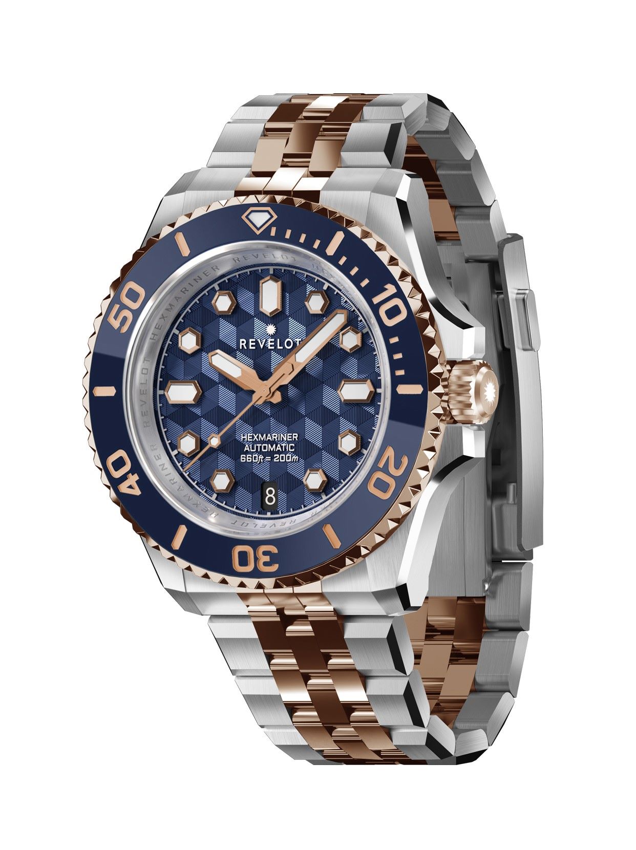 Hexmariner 39 Blue CNC Guilloche - Image 3